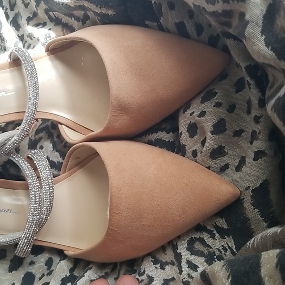 Jessica Simpson Tan Rhinestone Strap Sexy Heels 8.5 - Picture 2 of 12